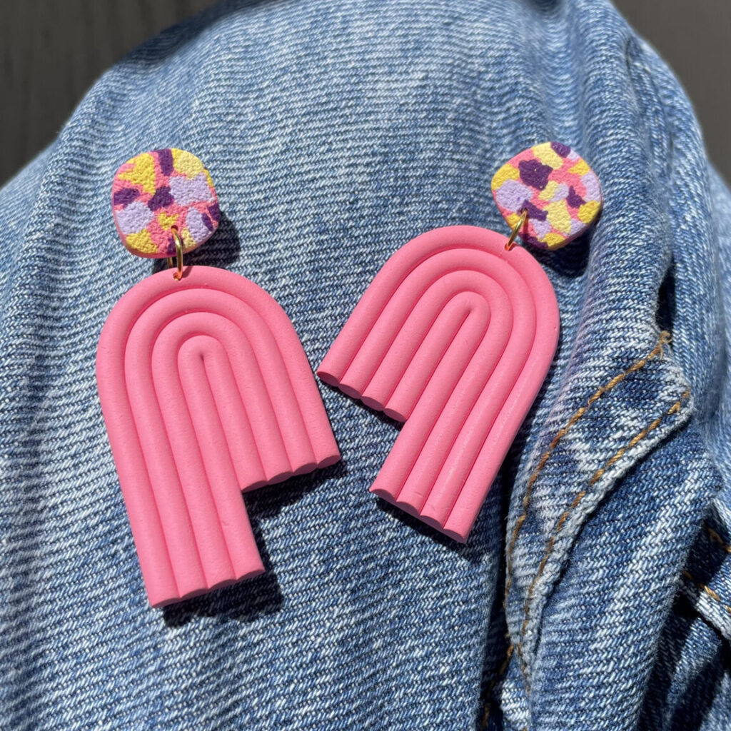 boucles d'oreilles colorées uniques par Saboom