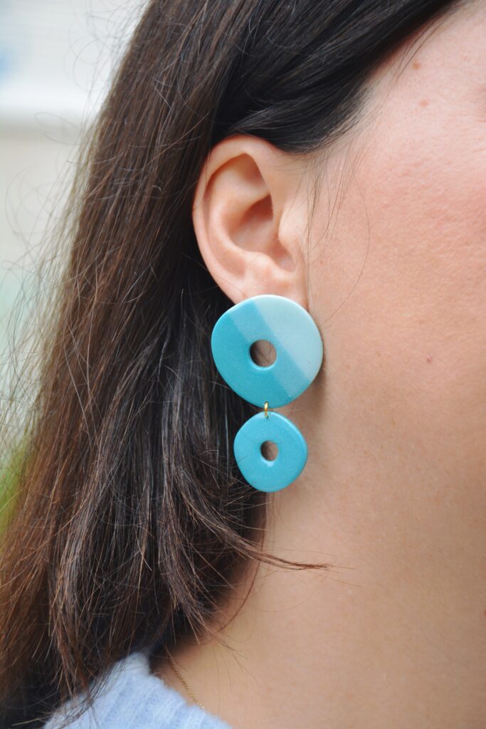 Boucles d'oreilles Julia bleu zoom saboom