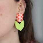 Boucles d'oreilles Léa fleurs damier Saboom