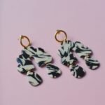 Boucles d'oreilles Victoria beige et noir Saboom