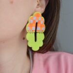 Boucles d'oreilles Violette - version damier