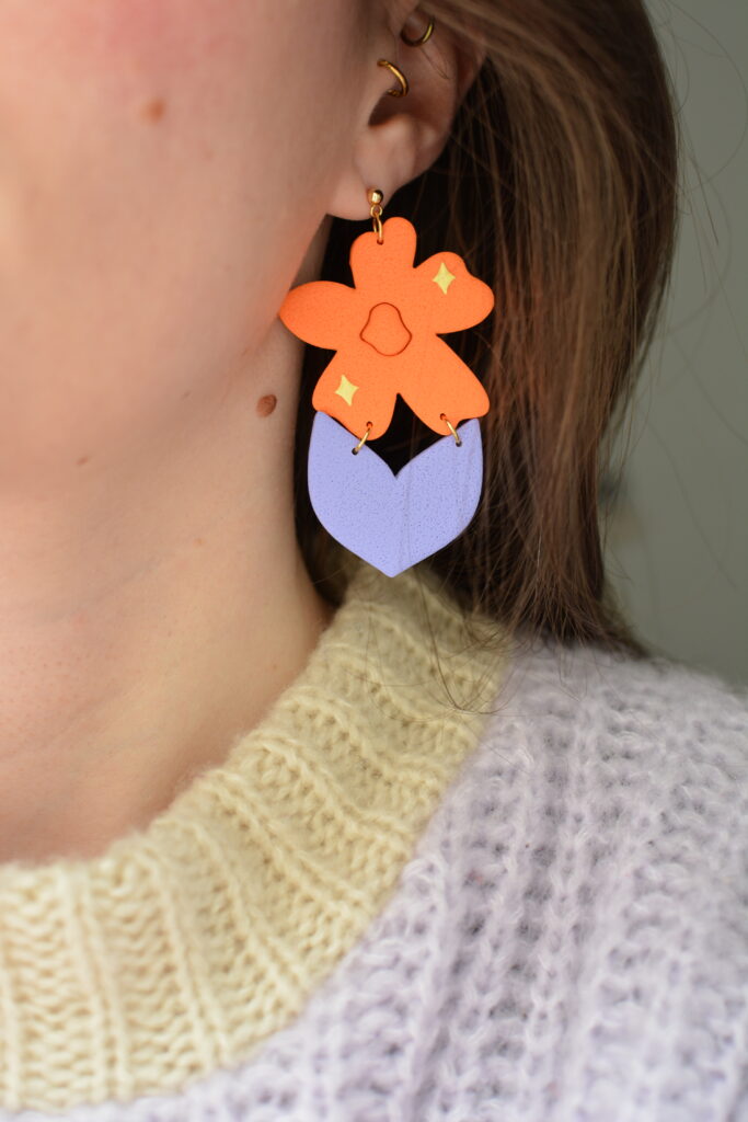 boucles d'oreilles colorées fleurs saboom