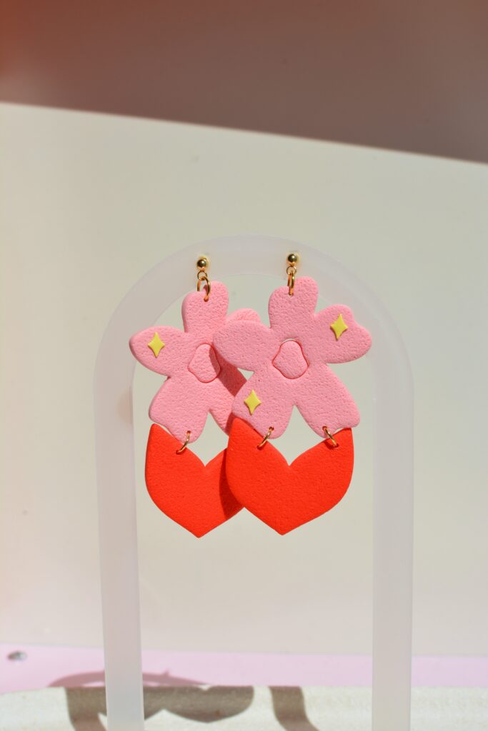 boucles d'oreilles colorées fleurs saboom