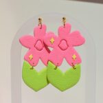 boucles d'oreilles colorées fleurs saboom