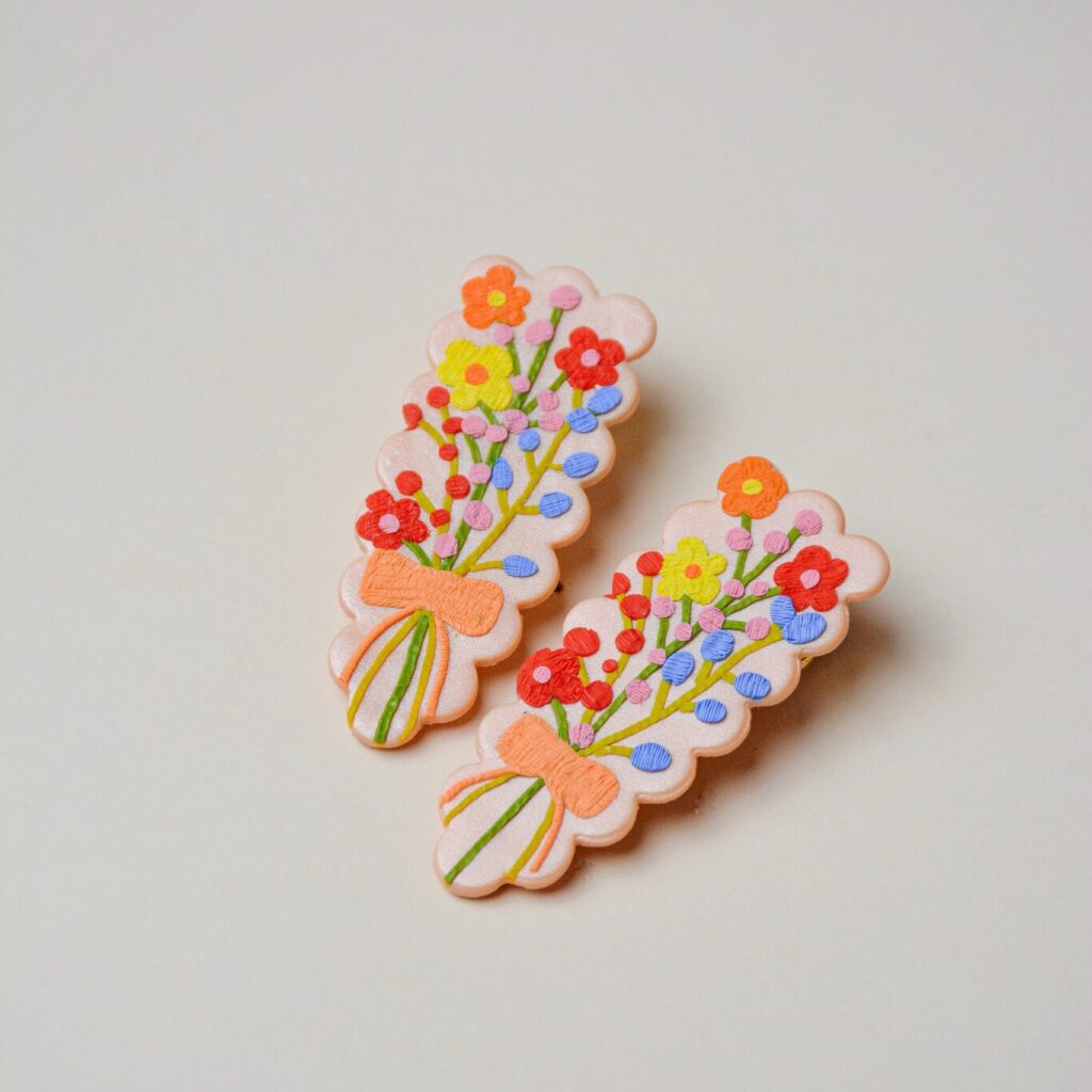 Barrette – bouquet champêtre